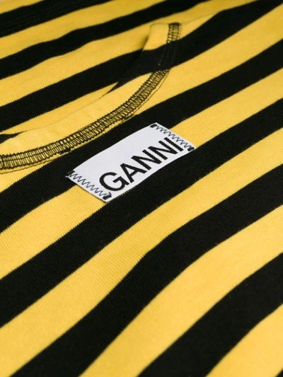 Shop Ganni Striped T-shirt In 342 Maize