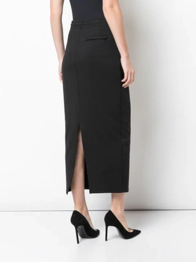 Shop Alexander Wang Logo Drawstring Skirt In Black ,white