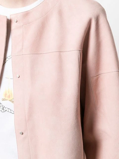 Shop Drome Boxy Cropped Jacket In Pink