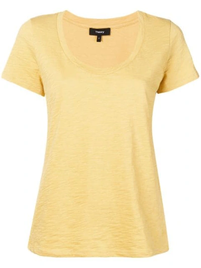 Shop Theory Scoopneck T-shirt In Yellow