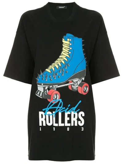 Shop Undercover Roller Skate Print T-shirt - Black