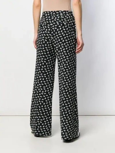 ALEXA CHUNG FLORAL WIDE-LEG TROUSERS - 黑色