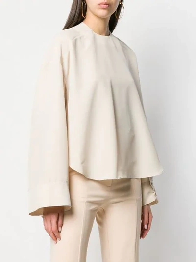 Shop A.w.a.k.e. Audrey Reverse Collar Shirt In Neutrals