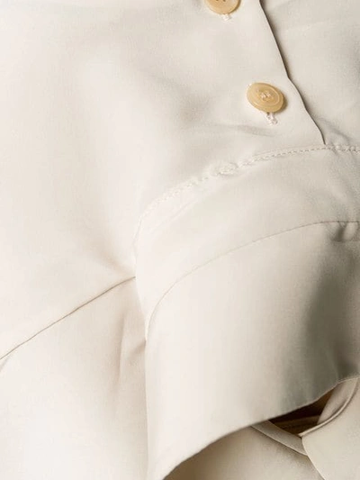 Shop A.w.a.k.e. Audrey Reverse Collar Shirt In Neutrals