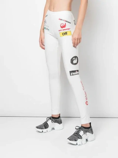 Shop Off-white Printed Logos Leggings In White