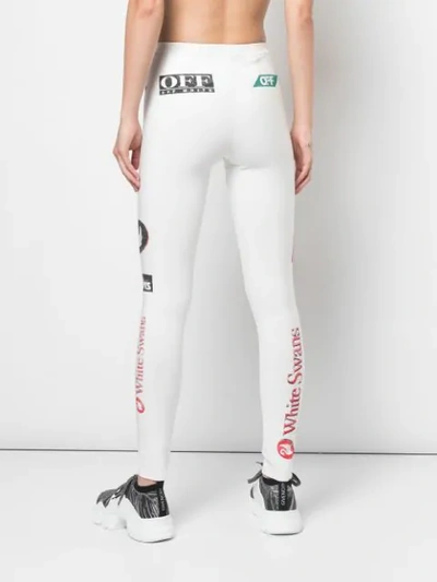 Shop Off-white Printed Logos Leggings In White