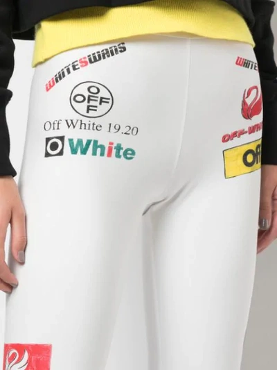 Shop Off-white Printed Logos Leggings In White