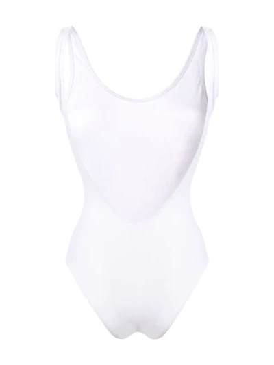 Shop Chiara Ferragni Winking Eye Swimsuit In White