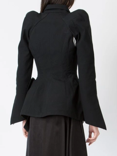 Shop Aganovich Double Breasted Tailored Blazer - Black