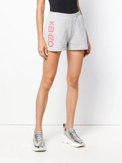 Shop Kenzo Logo Fitted Shorts In Grey