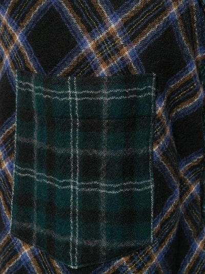 Shop Yohji Yamamoto Contrast Tartan Print Skirt In Green