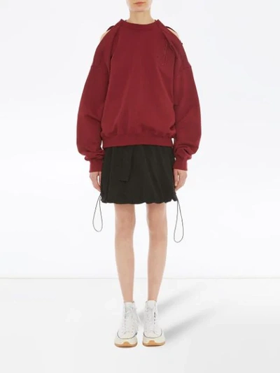 Shop Jw Anderson Oversized Shoulder Placket Sweatshirt In Purple