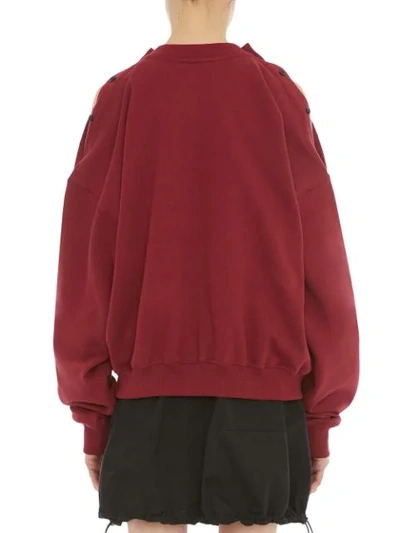 Shop Jw Anderson Oversized Shoulder Placket Sweatshirt In Purple