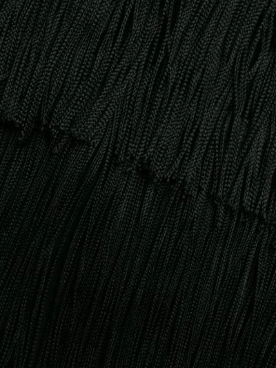 Shop Norma Kamali Fringed Tiered Midi Skirt In Black