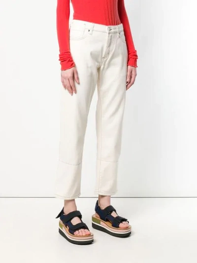 Shop Marni Cropped Trousers - Neutrals