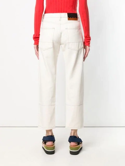 Shop Marni Cropped Trousers - Neutrals