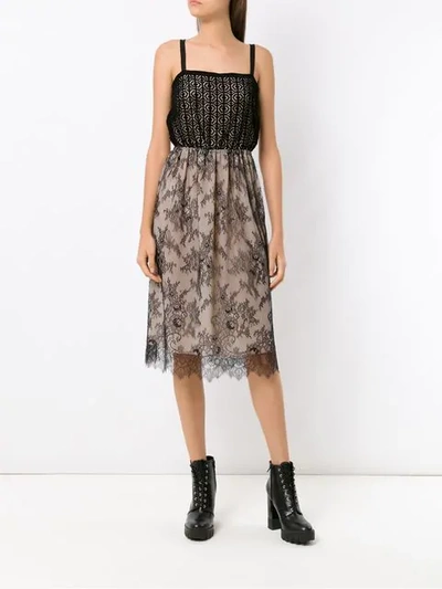 Shop À La Garçonne Lace Midi Dress In Black