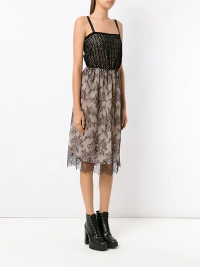 Shop À La Garçonne Lace Midi Dress In Black