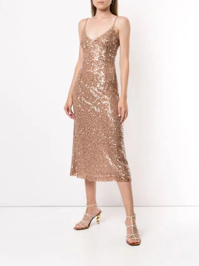 Shop Walk Of Shame Sequined Midi Dress In Brown