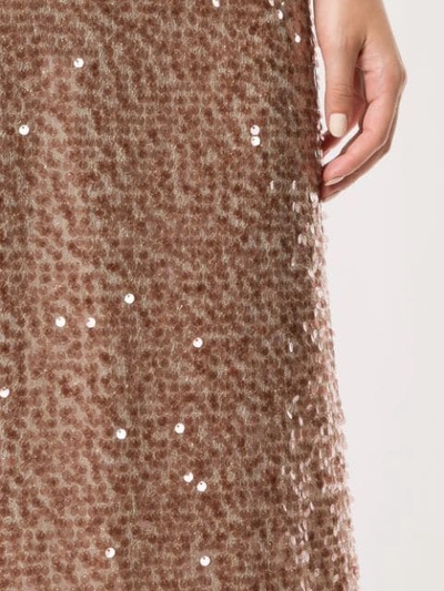 Shop Walk Of Shame Sequined Midi Dress In Brown