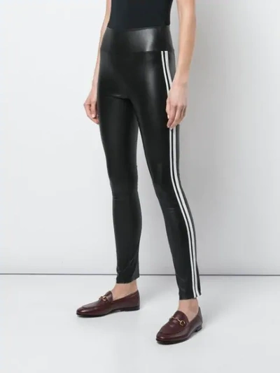 Shop Sprwmn Leather Striped Leggings In Black