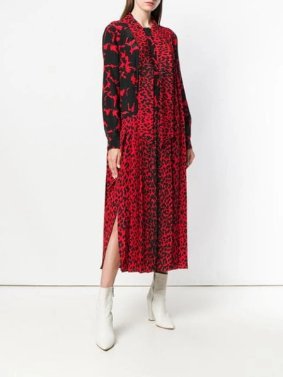 Shop Givenchy Lavallière Collar Midi Dress In Red