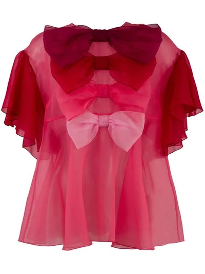 Shop Dolce & Gabbana Multiple Bow Blouse In Pink