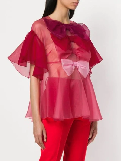 Shop Dolce & Gabbana Multiple Bow Blouse In Pink