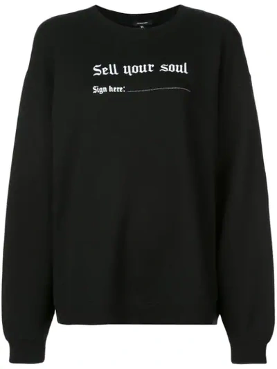 Shop R13 Oversized Slogan Print Sweatshirt In Black