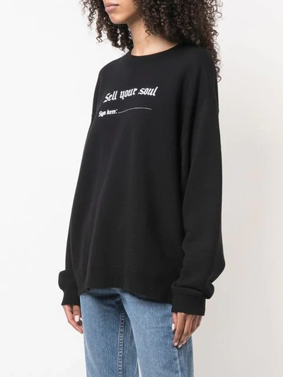 Shop R13 Oversized Slogan Print Sweatshirt In Black
