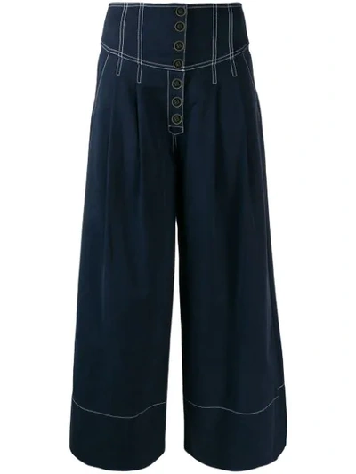 Shop Ulla Johnson Brando Wide Trousers In Blue