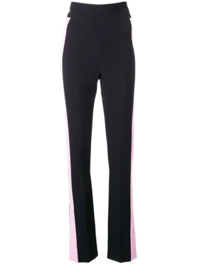 Shop David Koma Side Stripe Trousers In Black