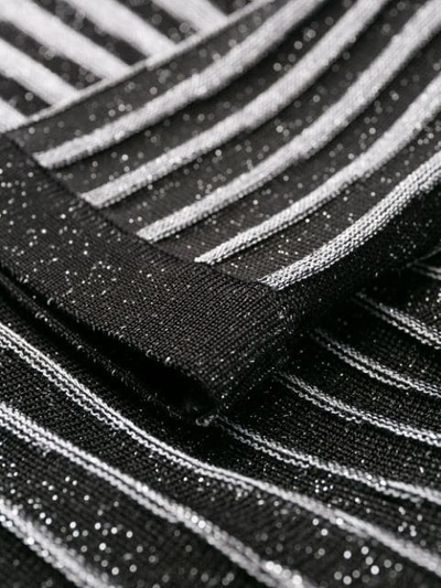 Shop Balmain Lurex Knit Fitted Dress In Black