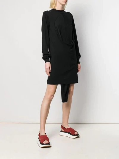 Shop Rick Owens Drkshdw Draped Short Dress In Black