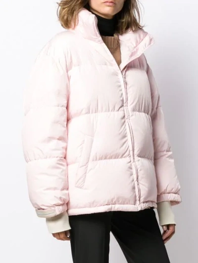 Shop Prada Padded Jacket In Pink