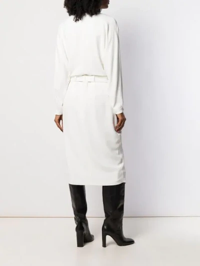 Shop Brunello Cucinelli Midi Wrap Dress In White