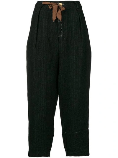 Shop Aleksandr Manamïs Cropped Tapered Trousers In Black