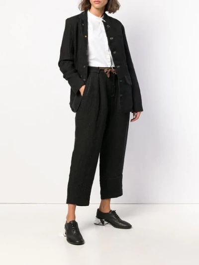 Shop Aleksandr Manamïs Cropped Tapered Trousers In Black