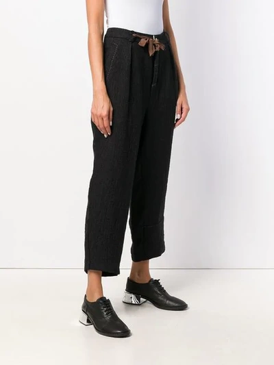 Shop Aleksandr Manamïs Cropped Tapered Trousers In Black