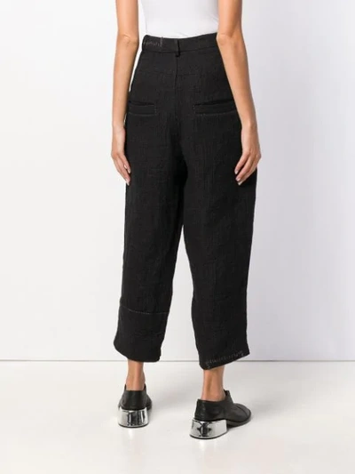 Shop Aleksandr Manamïs Cropped Tapered Trousers In Black