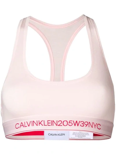 Shop Calvin Klein 205w39nyc Logo Crop Top In Pink