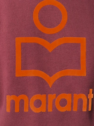 Shop Isabel Marant Étoile Iconic Logo Hooded Sweatshirt In Burgundy
