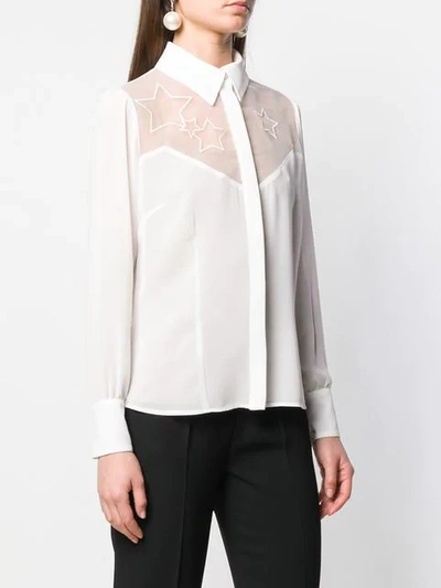 Shop Elisabetta Franchi Star Embroidered Shirt In White