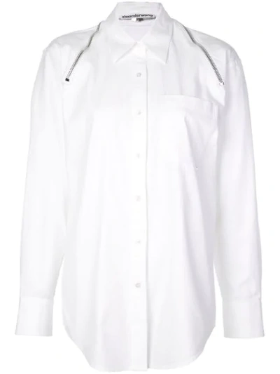 Shop Alexander Wang Zip Detail Shirt In White