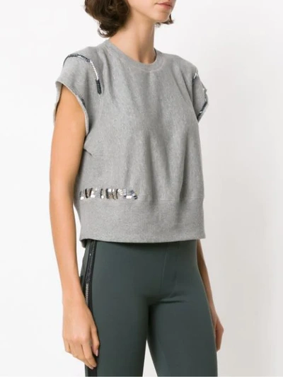 Shop Andrea Bogosian Embroidered Blouse In Grey