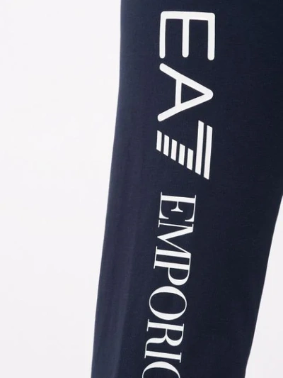 Shop Ea7 Logo Print Leggings In Blue