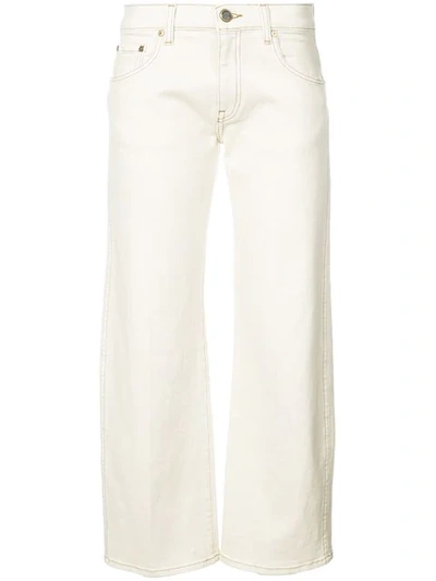 Shop Khaite 'wendell' Cropped-jeans In White