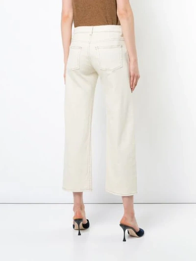 Shop Khaite 'wendell' Cropped-jeans In White
