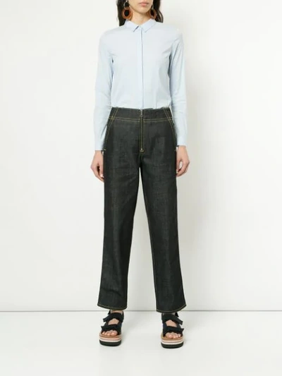 Shop Marni High Waisted Jeans In Blue