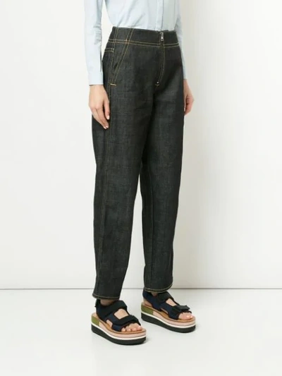 Shop Marni High Waisted Jeans In Blue